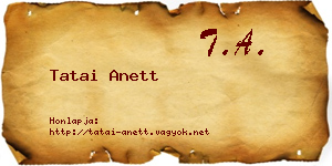 Tatai Anett névjegykártya